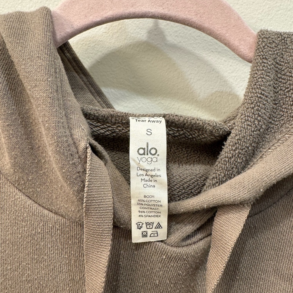 ALO Yoga Women’s Hooded Pullover - Taupe Brown - Small - Picture 2 of 5